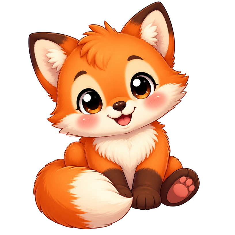 A cheerful fox cub