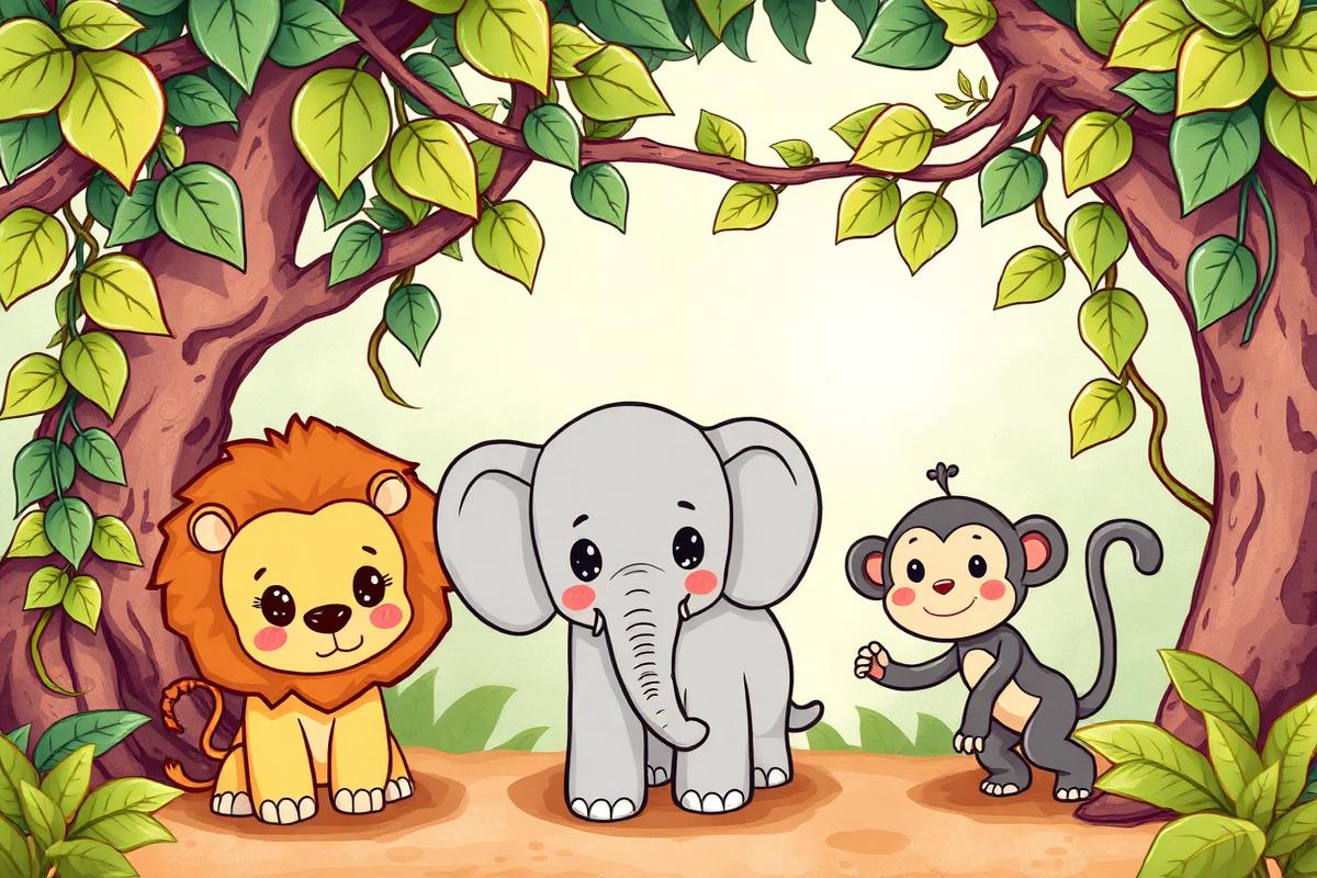 Jungle Safari activity book illustration