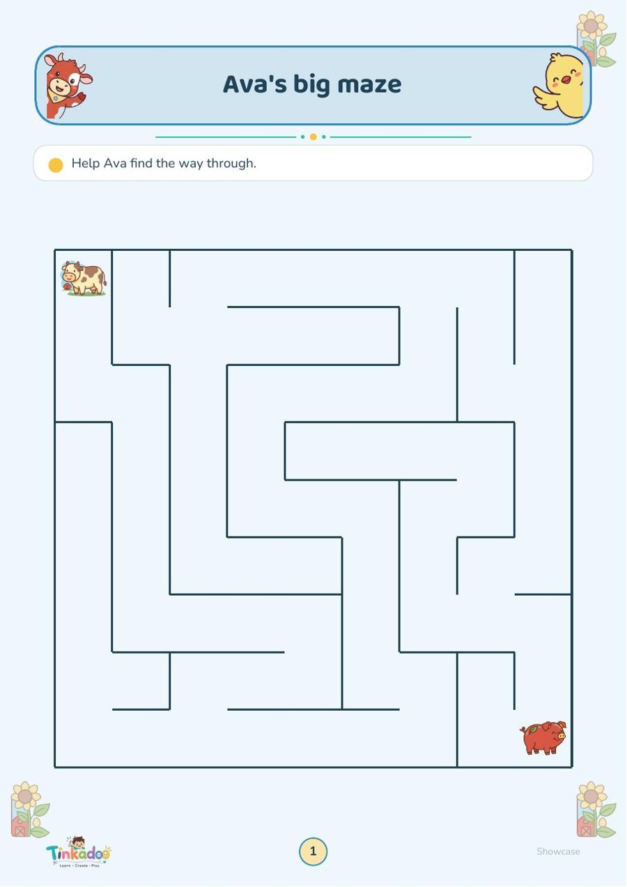 Inside page: a themed maze activity