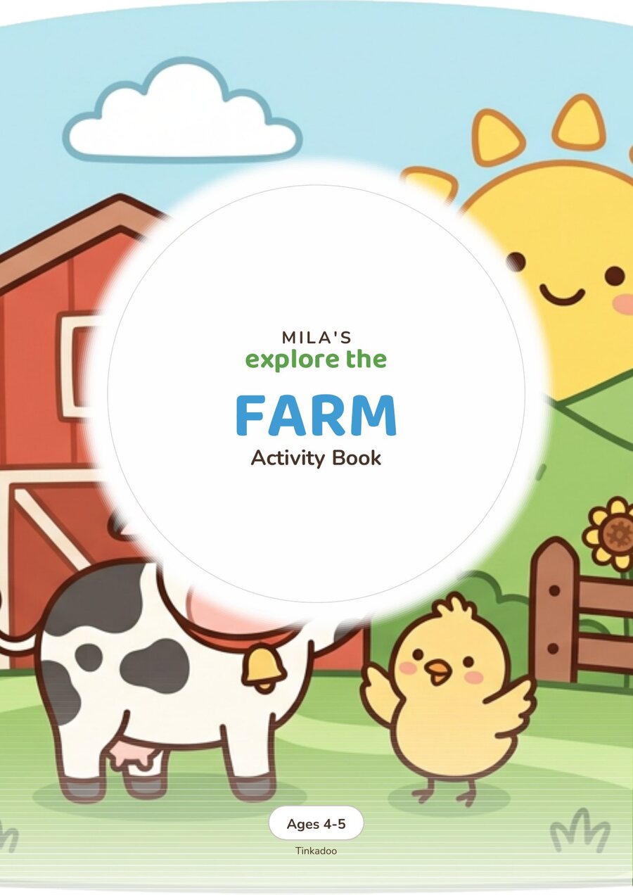 Their name on the cover example page personalised for a child called Mila