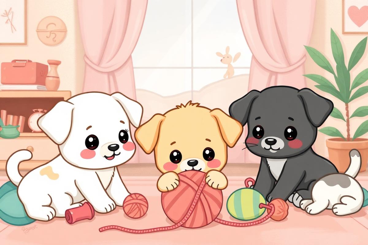 Puppies & Kittens activity book illustration